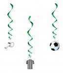 3D Soccer Hanging Swirl Decorations 26" 3ct