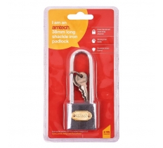 Amtech 38mm Long Shackle Iron Padlock