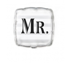 18" Silver Mr Wedding Square Foil Balloon