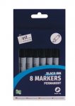 8 Black Permanent Markers