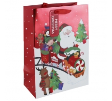 Christmas Santa Train Xl Bag (330mm X 455mm X 100mm)