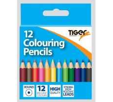 Tiger Half Length Colouring Pencils 12 Pack