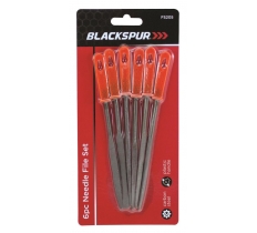 Blackspur 6 Pack Needle File Set With Plastic Handles