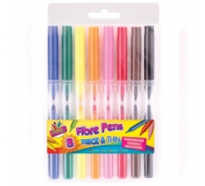 8 Pack Thick And Thin Fibre Pen