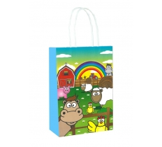 Farm Animal Paper Party Bag With Handles 14cm X 21 cm X 7cm