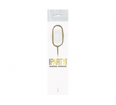 Birthday Glitz Gold Sparkler 7" Number 0