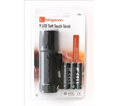 Blackspur 9 Led Soft Touch Torch With Batteries