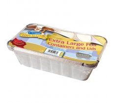 Jumbo Foil Food Containers With Lids 5 Pack