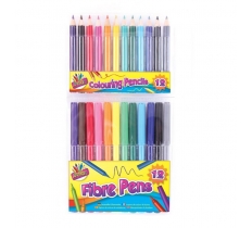 Tallon 12 Fibre Pens & 12 1/2 Size Pencils