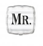 18" Silver Mr Wedding Square Foil Balloon