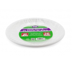 Plates Plastic White 26cm 6Pc