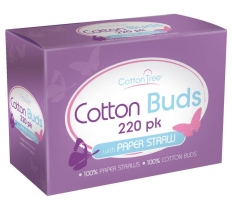 Biodegradable Cotton Buds With Paper Stick 220 Pack