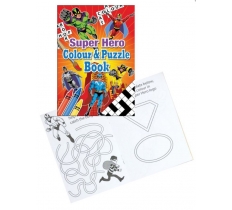 24 X Super Hero A6 Colouring & Puzzle Book ( 12p Each )
