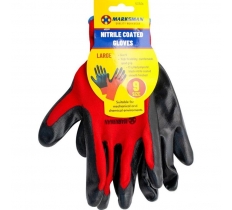 Nitrile Ctd Polyester Gloves Red/Black 9/L