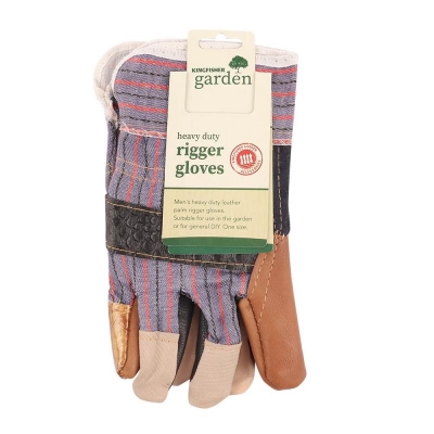 Heavy Duty Garden Leather Palm Rigger Gloves