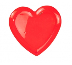 Valentines Day Red Plastic Heart Plate