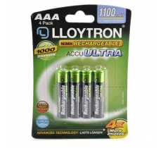Lloytron Aaa 1100Mah Nimh Rechargable Batteries 4 Pack