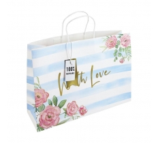 Floral Stripe Shopper Bag