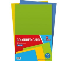 Mail Master A3 Assorted Bright Coloured Card 10 Pack