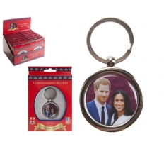 Royal Wedding Couple Oval Metal Keyfob