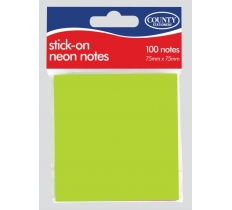 County Stick On Notes Neon 76 X 76mm