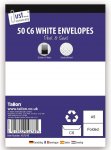 Tallon 50 C6 White Peal & Seal Envelopes 80Gsm