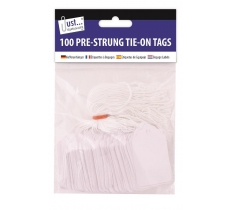 100Pre Strung White Tags 36 X 53mm