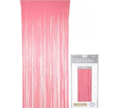 Oaktree Foil Door Curtain 0.90m x 2.40m Pastel Pink