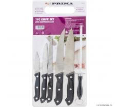 7Pc Knife Set In Plastic Chopping Board & Sharpener