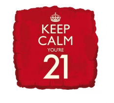 Keep Calm You'Re 21 Foil Balloon