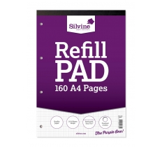 Silvine A4 Refill Pad Perforated 2-10-20mm Graph 160 Pages