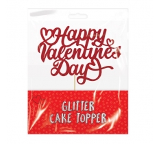 Valentines Day Glitter Cake Topper