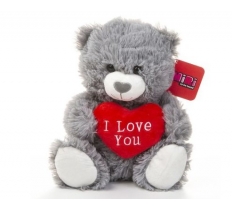 I Love You Heart Bear Grey 25cm