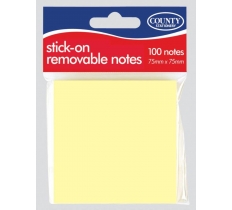 County Stick On Notes Yellow 76 X 76mm