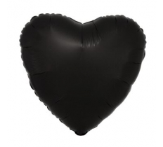 Amscan Silk Lustre Black Heart Standard Foil Balloons