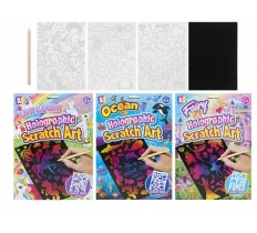 Girls Holographic Scratch Art Stencil & Tools ( Assorted )