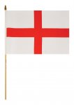 St Georges Cross Hand Flag ( 45cm X 30cm ) With Wooden Stickk