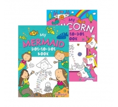 Mermaid & Unicorn Dot-To-Dot Colouring Book