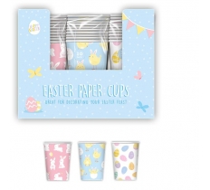 Easter Printed Paper Cups 10 Pack ( Assorted Colours )