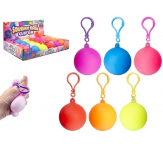 Squishy Neon Ball With Clip On 4.8cm 6 Assorted