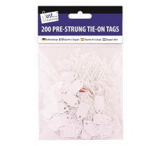 200 Pre Strung White Tags 13X20mm