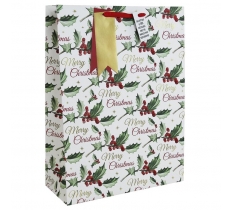 Christmas Holly Script X-Large Bag(330mm x 455mm x 100mm)