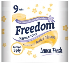 Freedom 3Ply Lemon Fresh Toilet Roll ( 9 Pack X 5 )