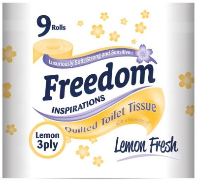 Freedom 3Ply Lemon Fresh Toilet Roll ( 9 Pack X 5 )