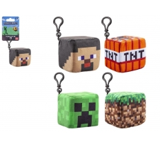 Minecraft 8cm Plush Cube With Clip ( Assorted Designs )