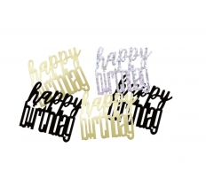 GLITZ Happy Birthday Black Foil Confetti 14g