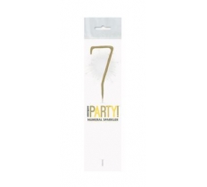 Birthday Glitz Gold Sparkler 7" Number 7