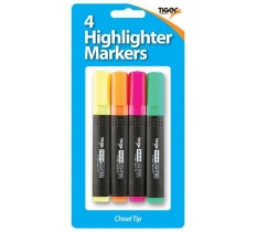 Tiger Slim Highlighter Markers 4 Pack
