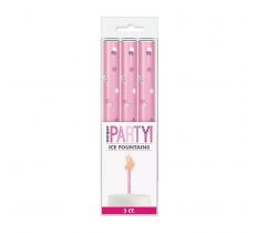 Birthday Pink Glitz Ice Fountains 3 Pack