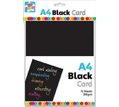 15 SHEETS A4 BLACK CARD